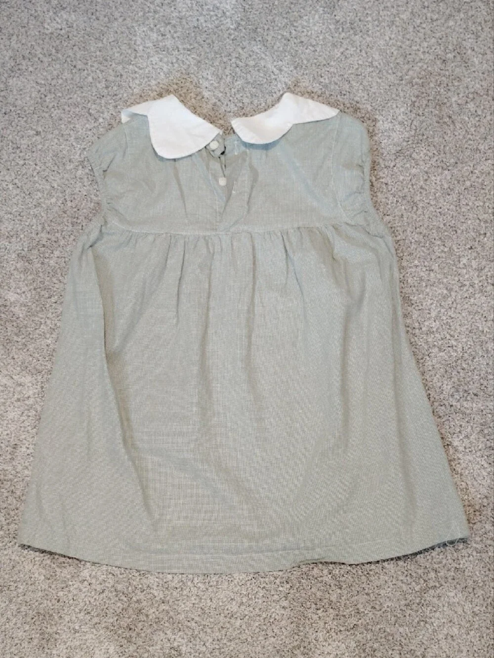Mabo Light Sage Green Sleeveless Dress with White Peter Pan Collar